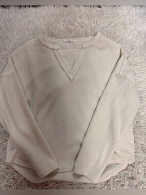 Cream V-Neck Knit Sweater